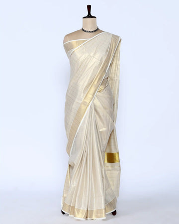 Kerala Kasavu Cotton Saree for Women | Onam Festival Wear, Family Function, Temple Visit | Jeyachandran