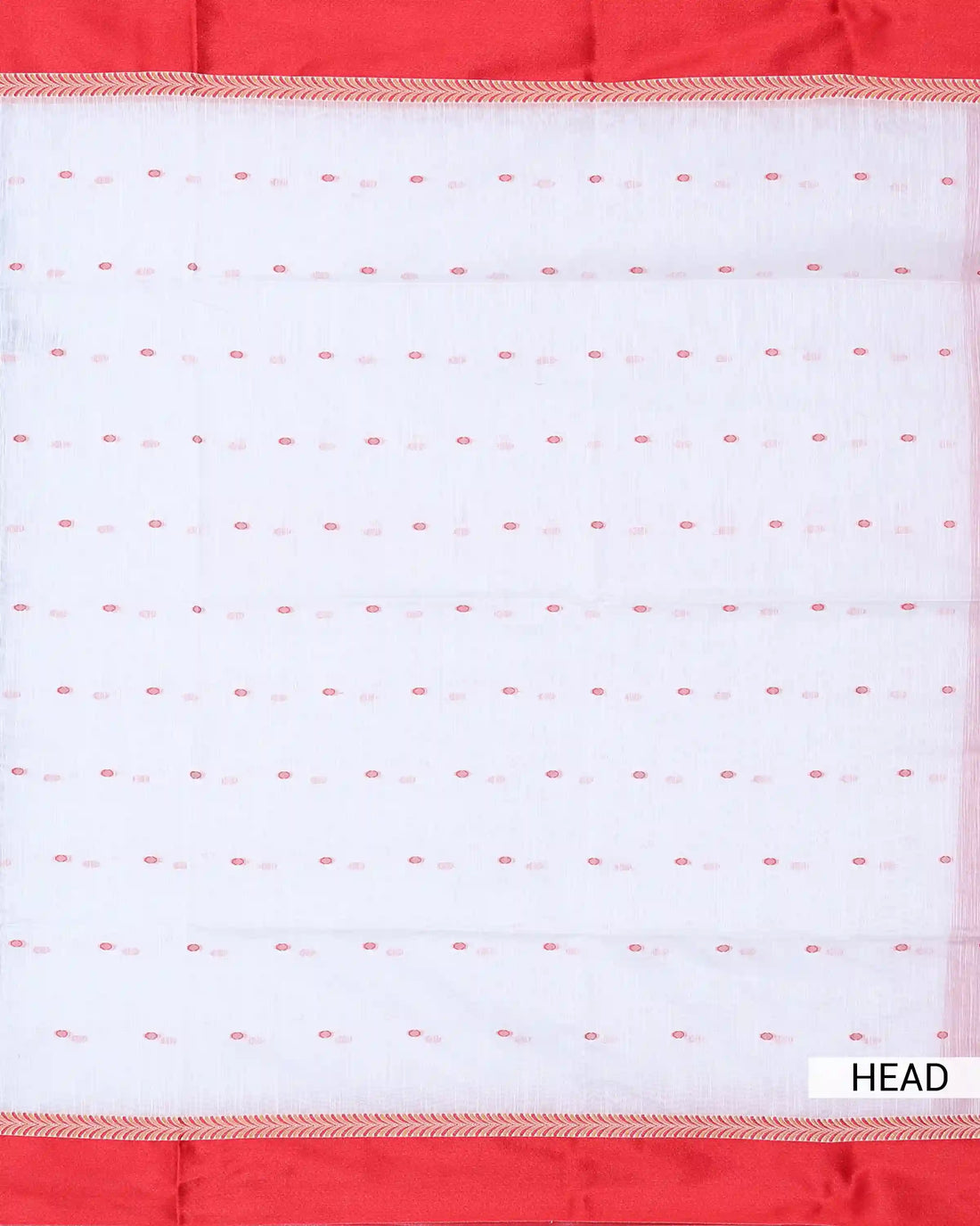 Khadi Cotton Saree for Women with Delicate Woven Dot Pattern and Contrast Border - Off White