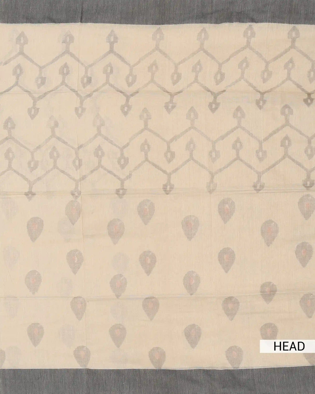 Khadi Cotton Saree for Women with Traditional Paisley Motifs and Contrast Woven Border - Beige