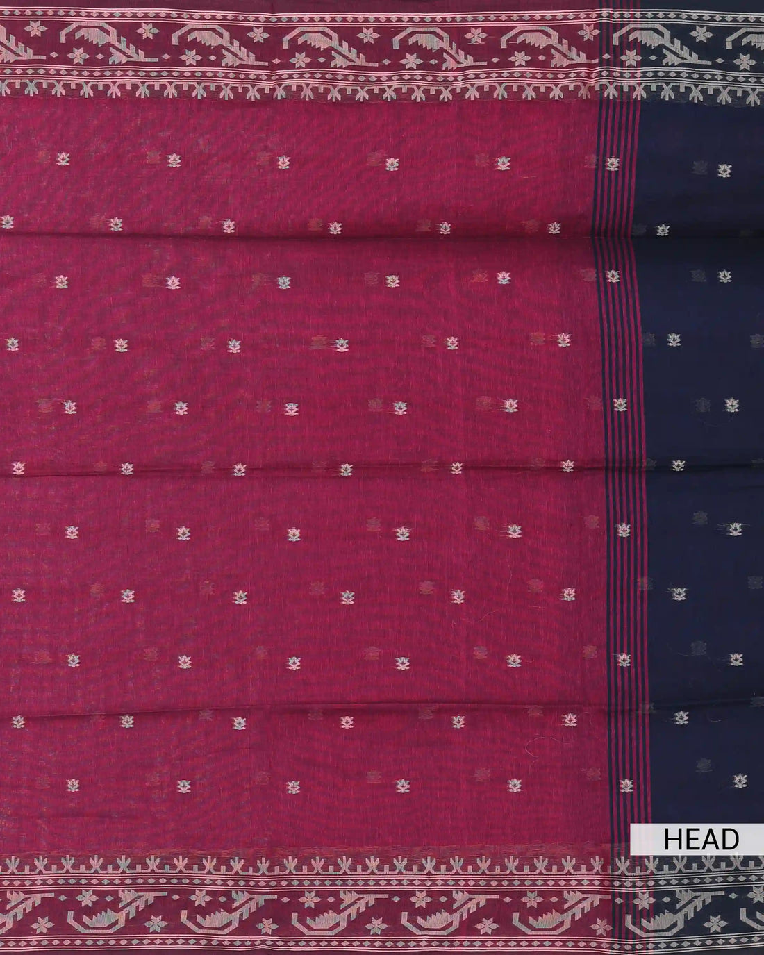 Khadi Cotton Saree for Women with Woven Floral Motifs and Intricate Traditional Patterned Border - Maroon