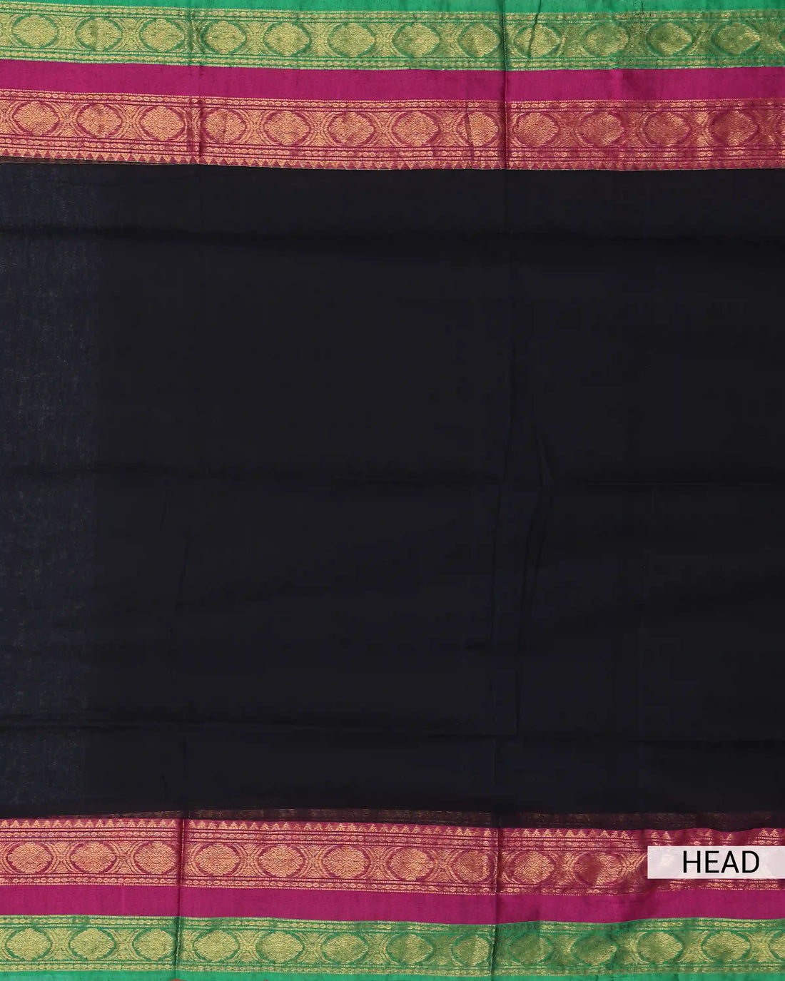 Mul Mul Cotton Saree for Women with Solid Body Floral Woven Border and Decorative Tassel Detailing - Black
