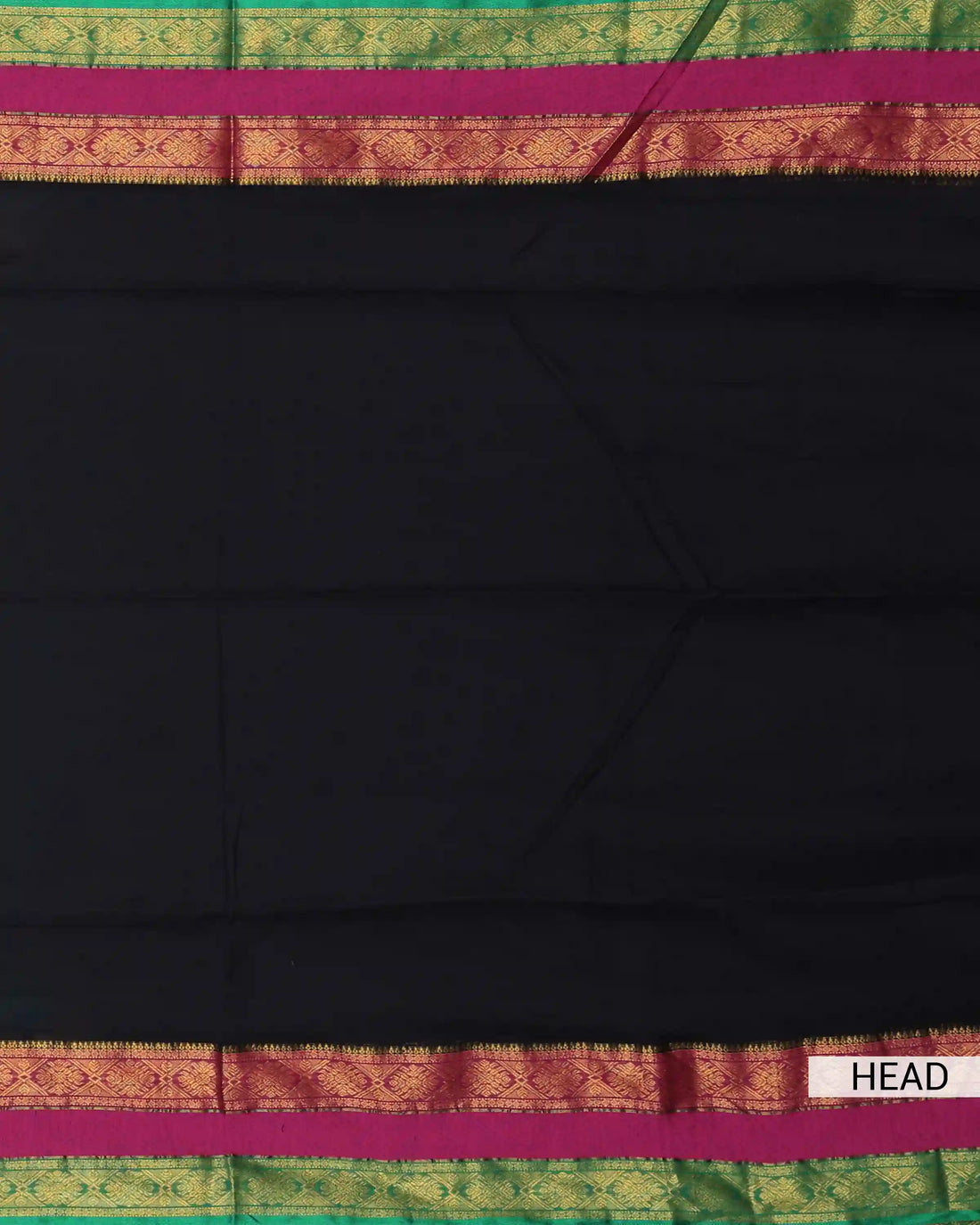 Mul Mul Cotton Saree for Women with Floral Woven Border and Traditional Tassel Detailing - Black