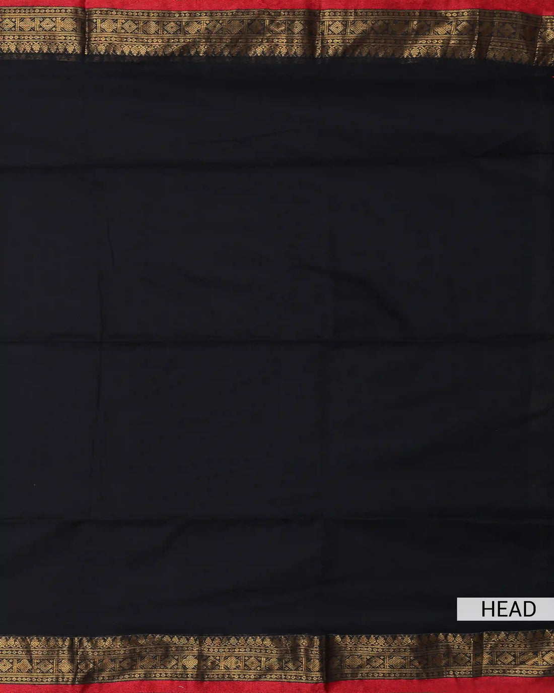 Mul Mul Cotton Saree for Women with Intricate Traditional Woven Border and Contrast Red Tassel Detailing - Black