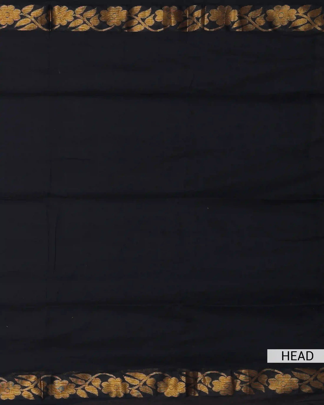 Mul Mul Cotton Saree for Women with Solid Body Floral Woven Border and Tassel Pallu - Black