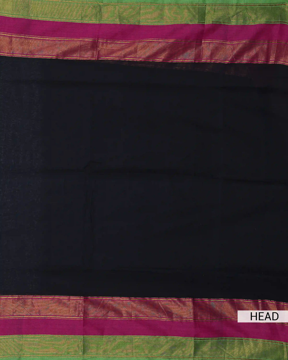 Mul Mul Cotton Saree for Women with Solid Body and Multi Color Plain Border- Black