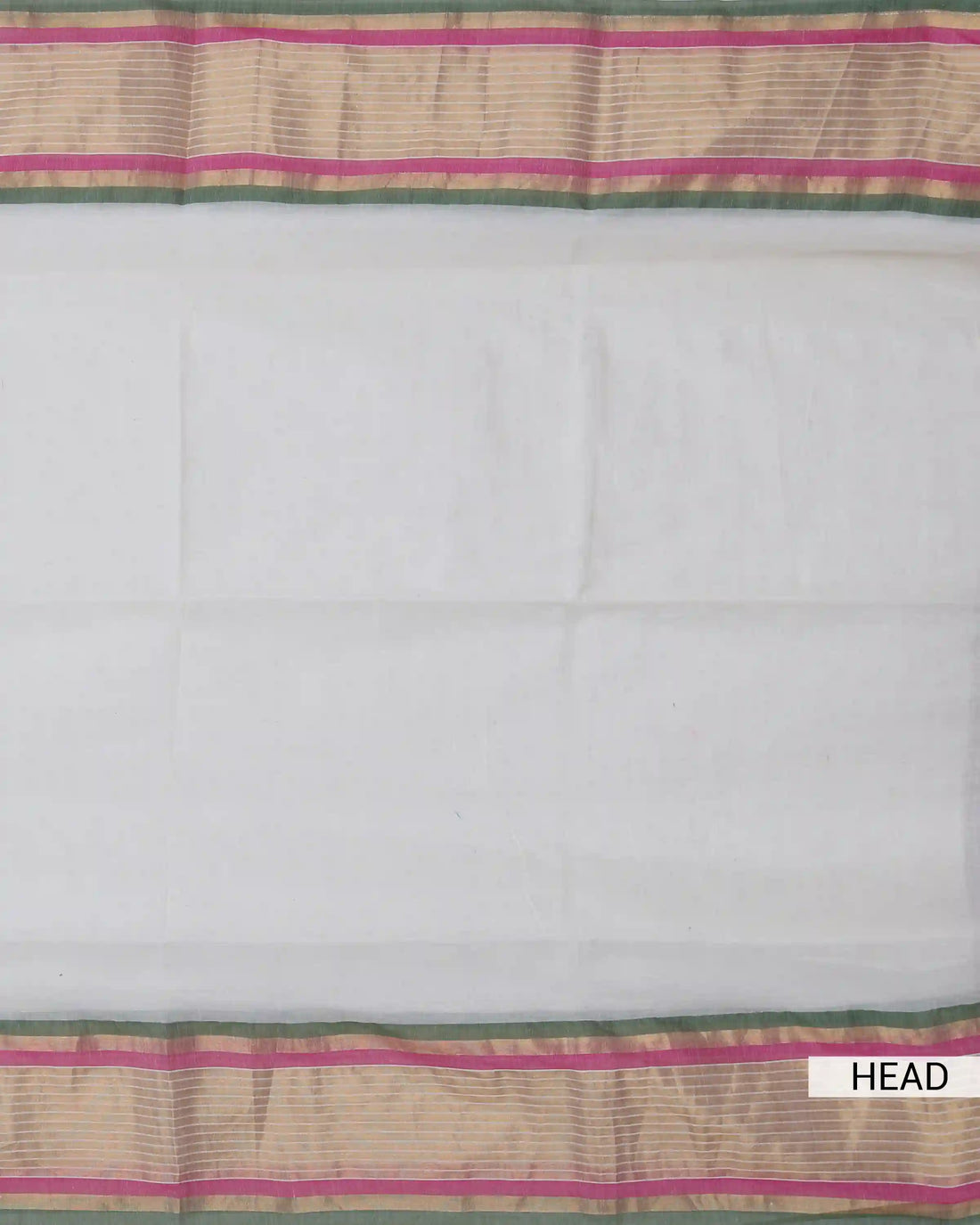 Mul Mul Cotton Saree for Women Solid Body with Striped Border and Tassel Detailing - Off White