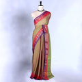 Olive Green Kanchi Cotton Saree for Women | Festive Traditional Collection | Jeyachandran -Full View
