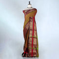 Olive Green Kanchi Cotton Saree for Women | Festive Traditional Collection | Jeyachandran -Full View
