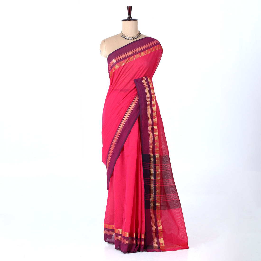 Pink Kanchi Cotton Saree for Women | Festive Traditional Collection | Jeyachandran -Full View

