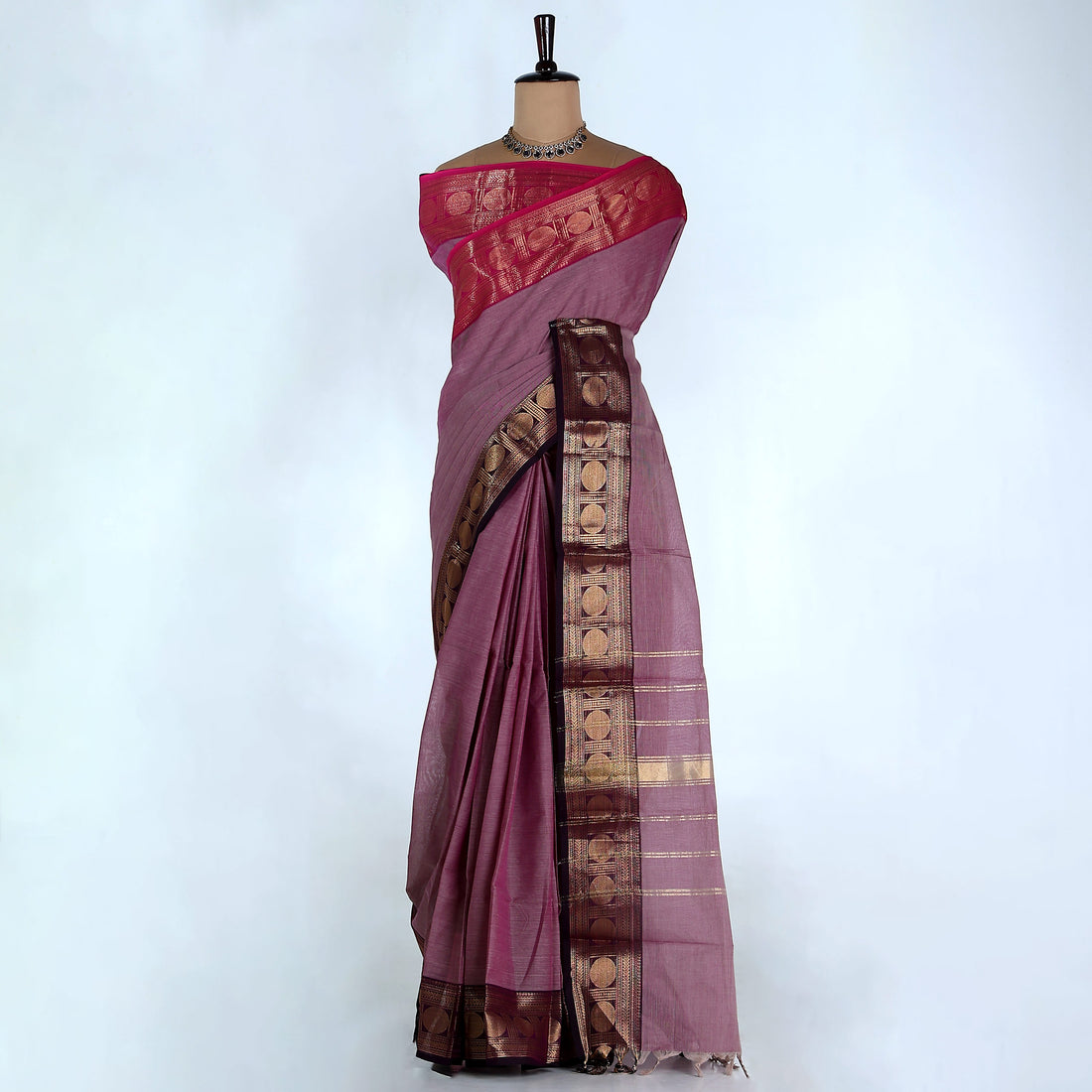 Purple Kanchi Cotton Saree for Women | Festive Traditional Collection | Jeyachandran -Full View
