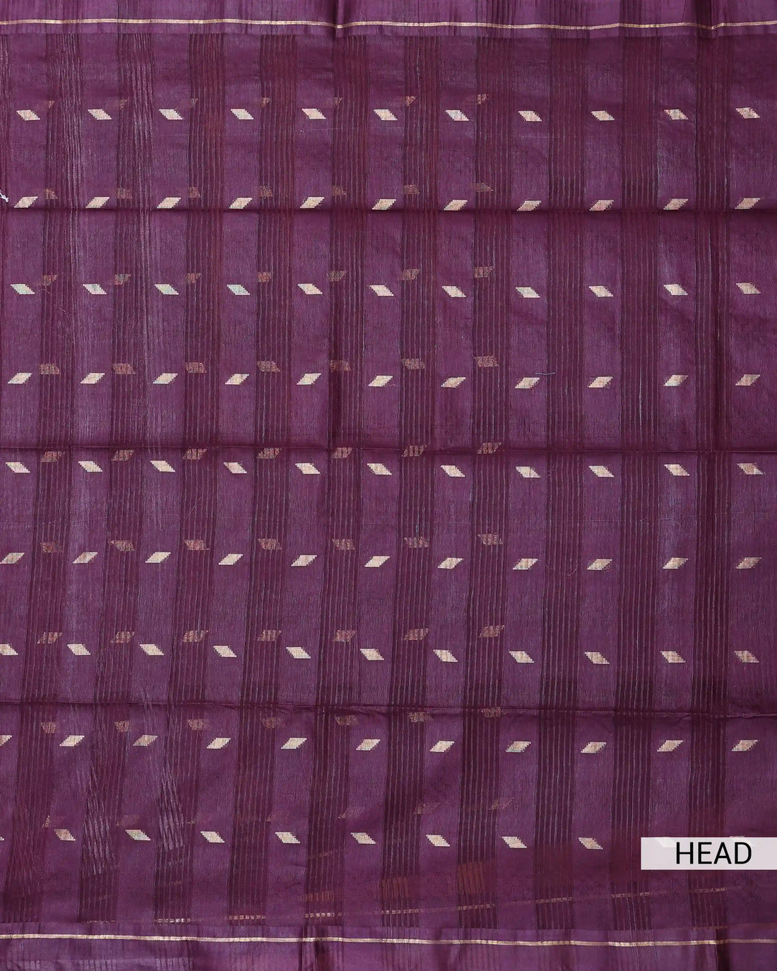 Semi Silk Saree with Traditional Woven Checks Vertical Stripes and Subtle Metallic Butta Motifs with Woven Border - Purple