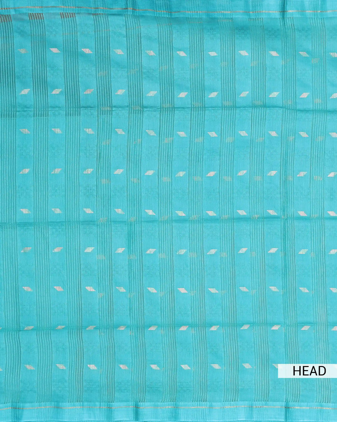 Semi Silk Saree with Traditional Woven Checks Vertical Stripes and Subtle Metallic Butta Motifs with Woven Border - Sky Blue