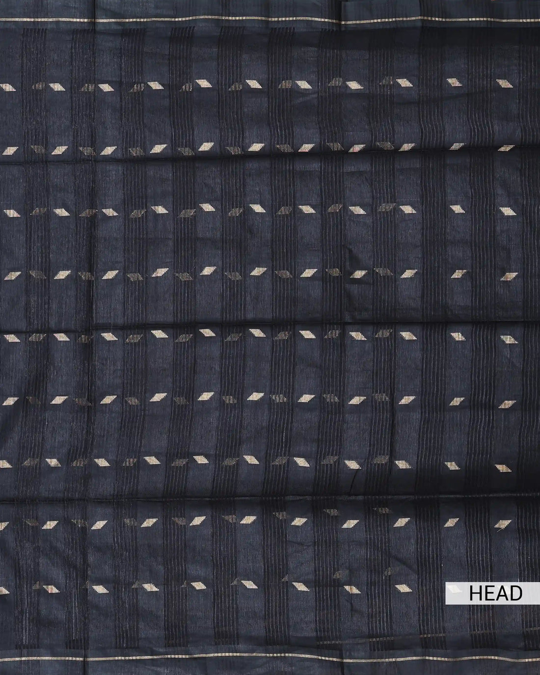 Semi Silk Saree with Traditional Woven Checks Vertical Stripes and Subtle Metallic Butta Motifs with Woven Border - Black