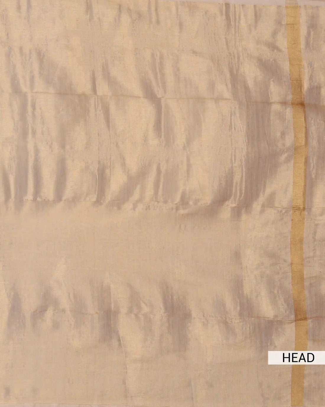 Semi Tissue Saree for Women Solid Body with Contrast Gold Zari Border - Beige