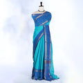 Teal Chettinad Cotton Sarees for Women | Office Wear Daily Wear & Special Occasion | Jeyachandran - Full View