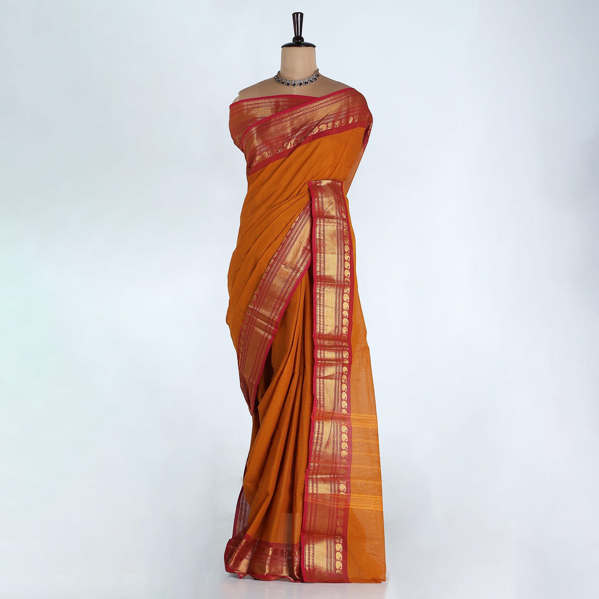 Yellow Kanchi Cotton Saree for Women | Festive Traditional Collection | Jeyachandran -Full View
