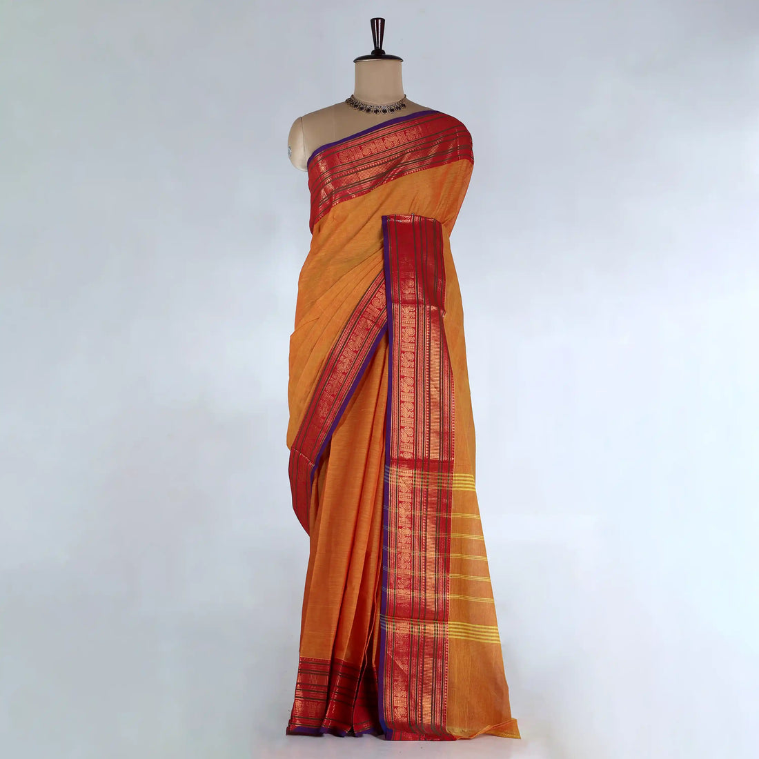 Yellow Chettinad Cotton Sarees for Women | Office Wear Daily Wear & Special Occasion | Jeyachandran - Full View