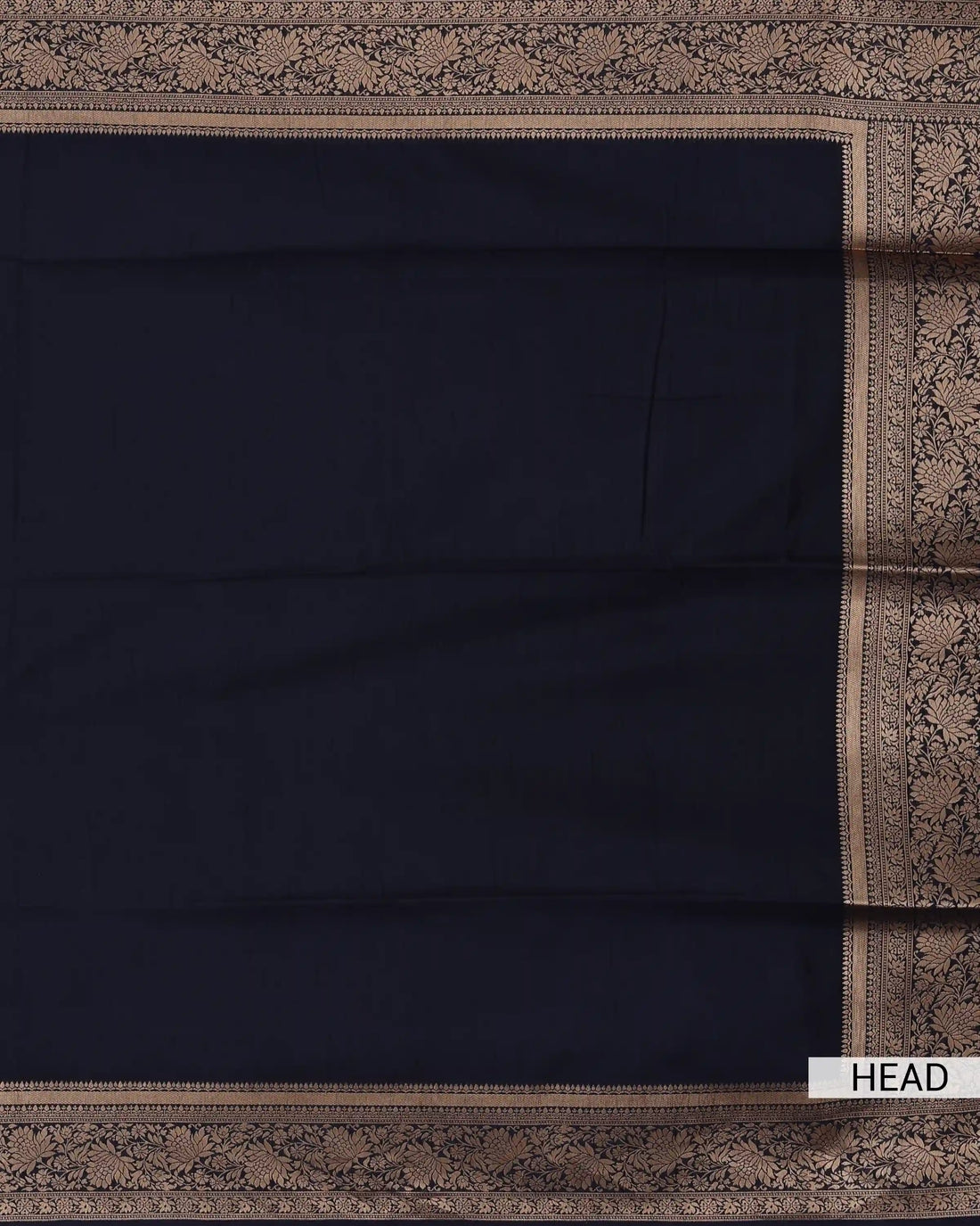 Semi Banarasi Silk Saree with Solid Woven Body Intricate Floral Brocade Border and Multicoloured Floral Woven Pallu - Black