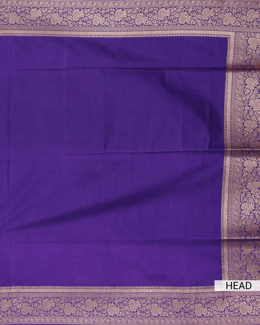 Semi Banarasi Silk Saree with Solid Woven Body Intricate Floral Brocade Border and Multicoloured Floral Woven Pallu - Violet