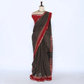 Black Semi Chanderi Sarees for Women | Temple Visits & Summer Events Collection | Jeyachandran - Full View

