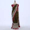 Green Semi Chanderi Sarees for Women | Temple Visits & Summer Events Collection | Jeyachandran - Full View