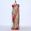 Green Semi Chanderi Sarees for Women | Temple Visits & Summer Events Collection | Jeyachandran - Full View
