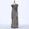 Teal Semi Chanderi Sarees for Women | Temple Visits & Summer Events Collection | Jeyachandran - Full View
