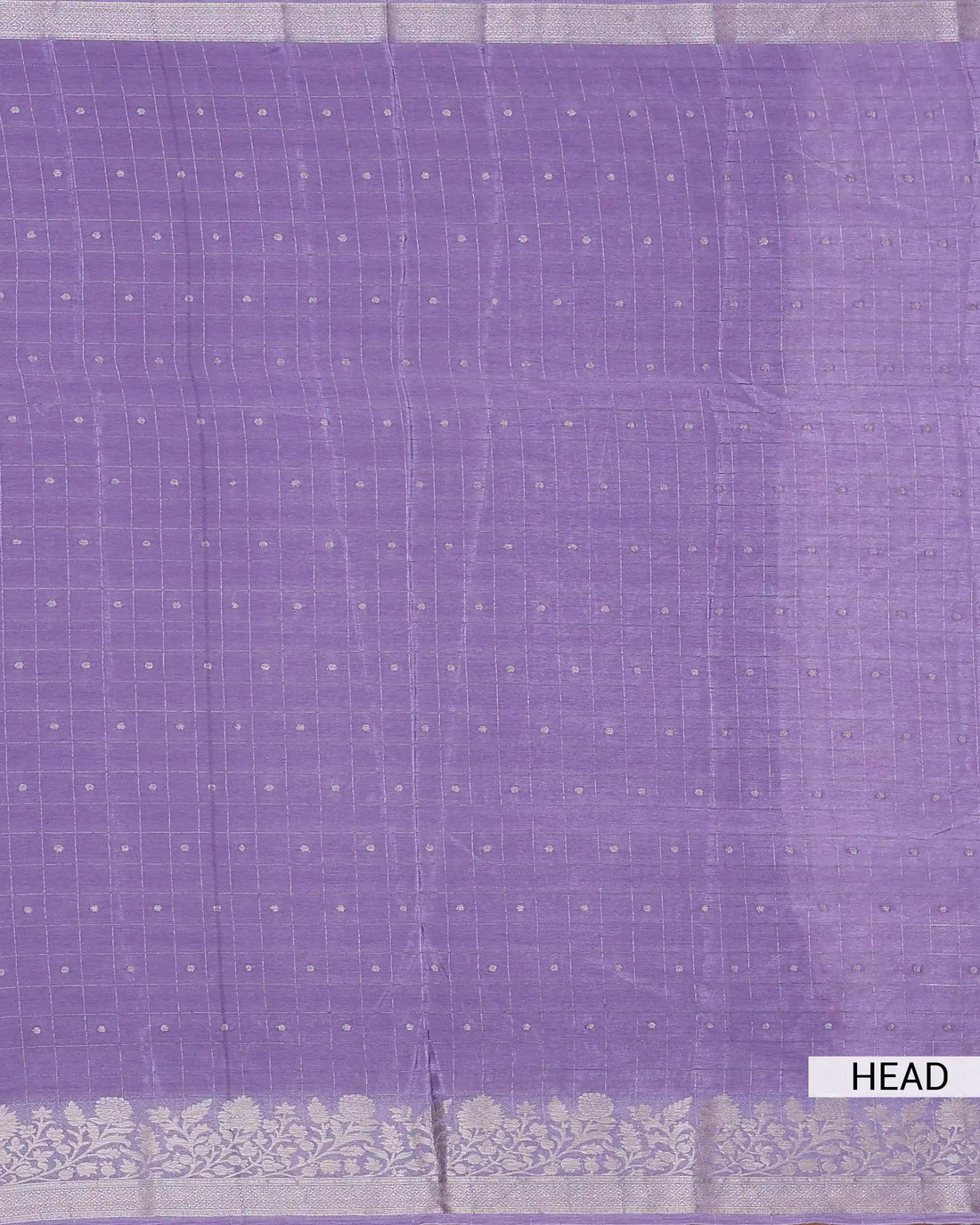 Elegant Georgette Saree with Metallic Zari Checks Intricate Floral Jaal Border and Traditional Woven Pallu - Lavender