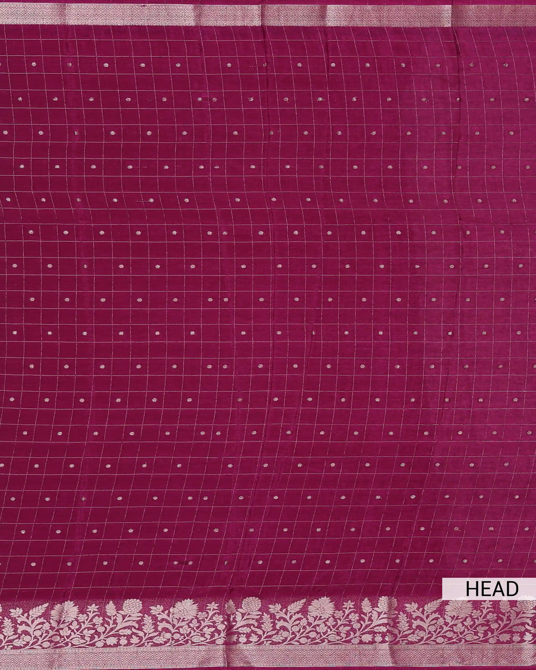 Elegant Georgette Saree with Metallic Zari Checks Intricate Floral Jaal Border and Traditional Woven Pallu -  Purple