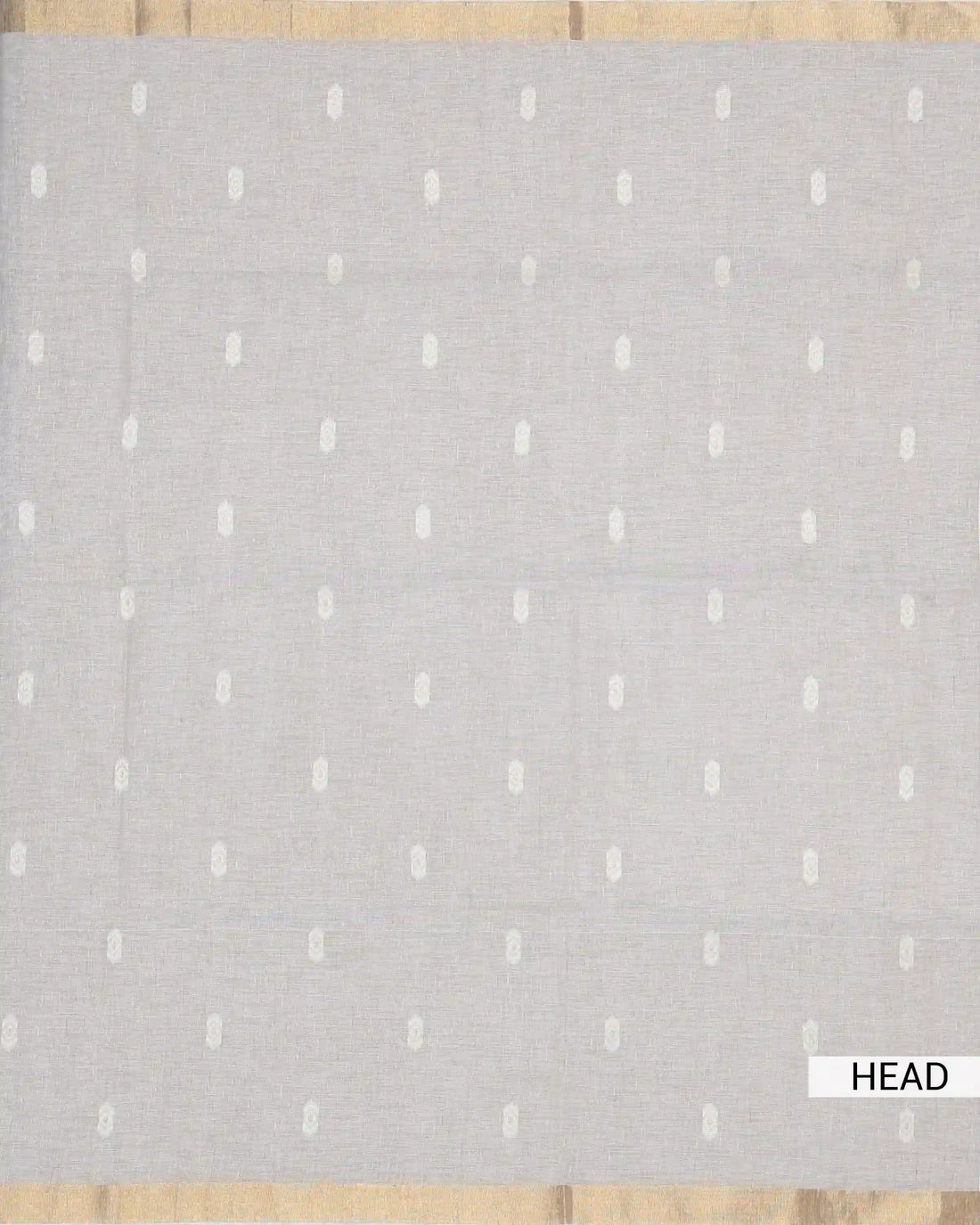 Linen Tissue Saree with Striped Woven Border and Butti Design - Grey