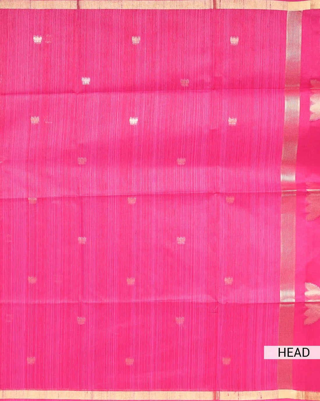 Linen Tissue Saree with Floral Motifs Zari Border and Elegant Tassels - Pink