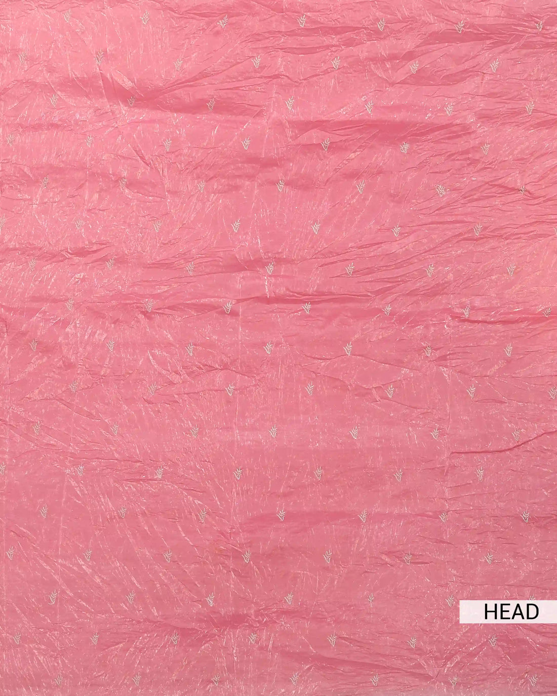 Designer Saree with Intricate Beige Floral Embroidery & Scalloped Edge Border - Pink