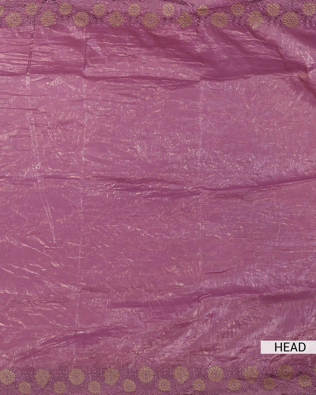Designer Saree with Intricate Floral Embroidered Border & Elegant Scalloped Edge - Purple