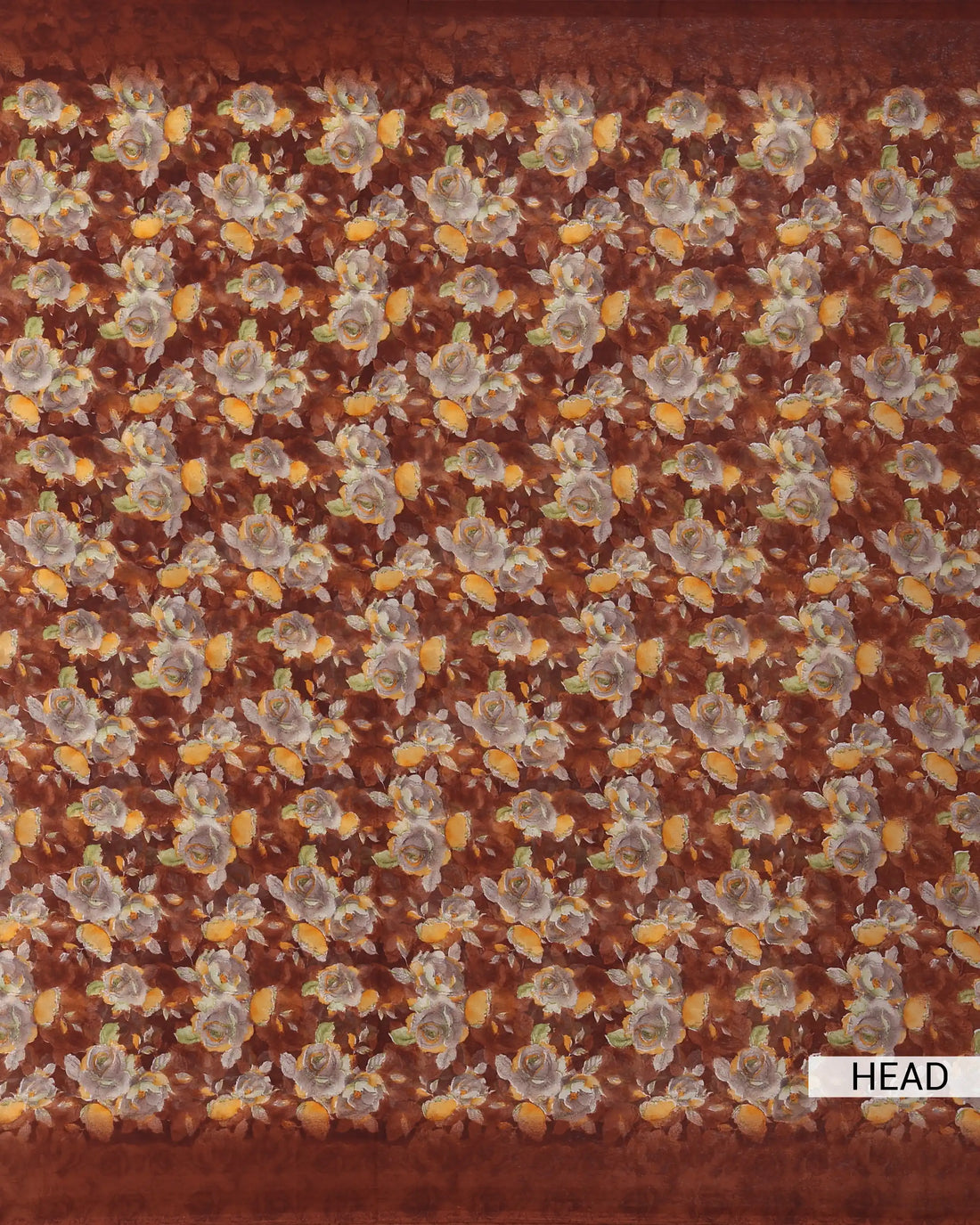 Georgette Saree For Women Multicolour Floral Print - Dark Brown