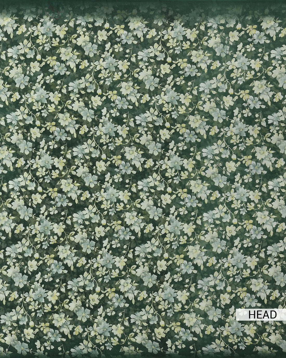 Georgette Saree for Women with Floral Print and Delicate All Over Botanical Pattern - Green