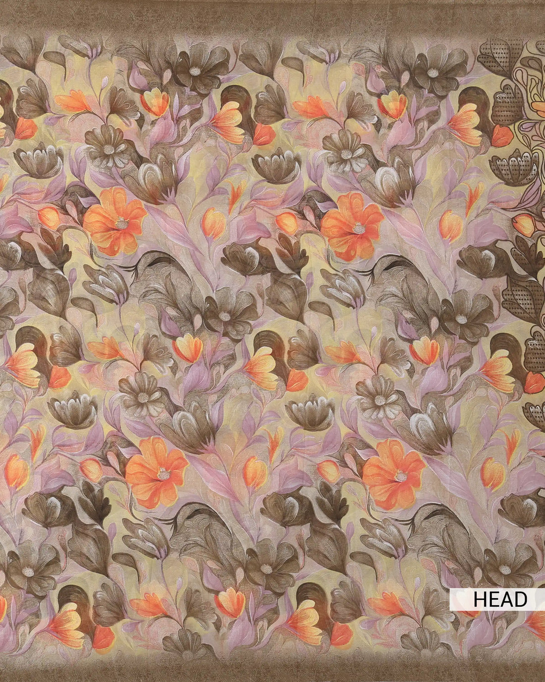 Georgette Saree For Women Multicolour Floral Print - Beige