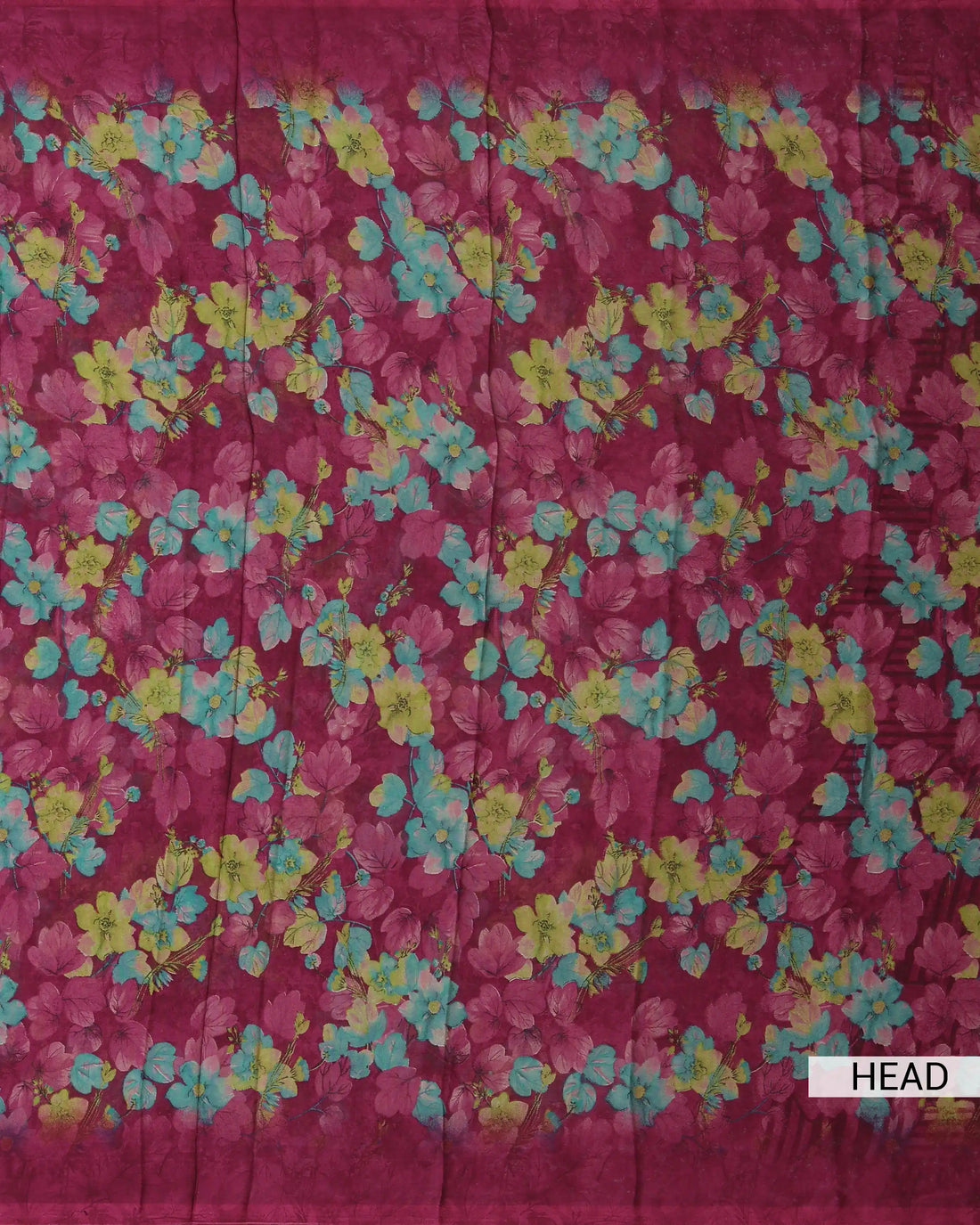 Georgette Saree For Women Floral Printed Design & Multicolor Botanical Motifs - Burgundy