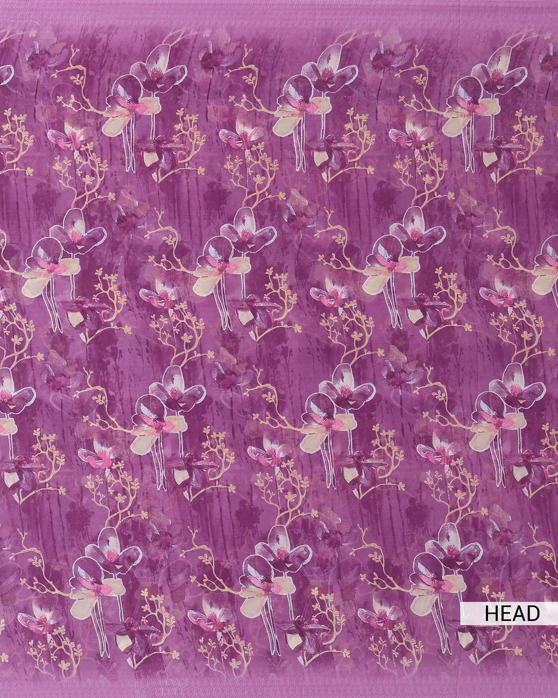 Georgette Saree for Women with Elegant Floral Print and Traditional Printed Border - Purple