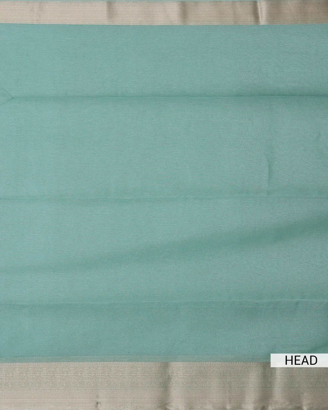 Semi Tissue Saree with Checked Body Zari Border and Striped Pallu - Light Green