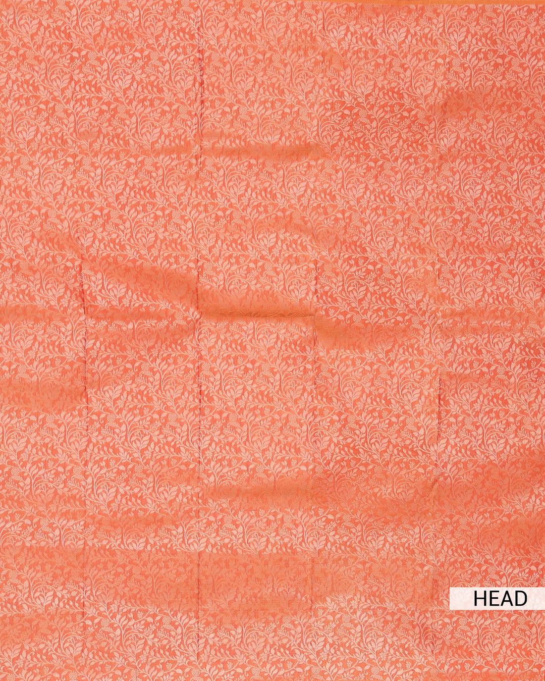 Semi Soft Silk Saree with Intricate Floral Vine Motifs and Traditional Woven Border - Orange