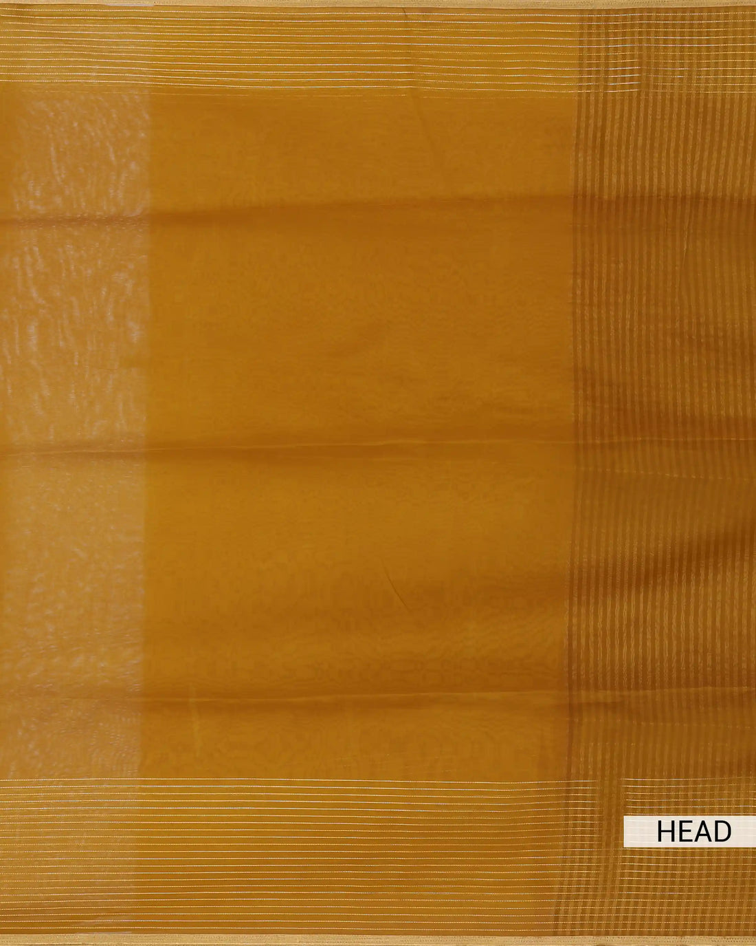 Semi Tissue Saree with Striped Texture Woven Border and Elegant Pallu - Yellow