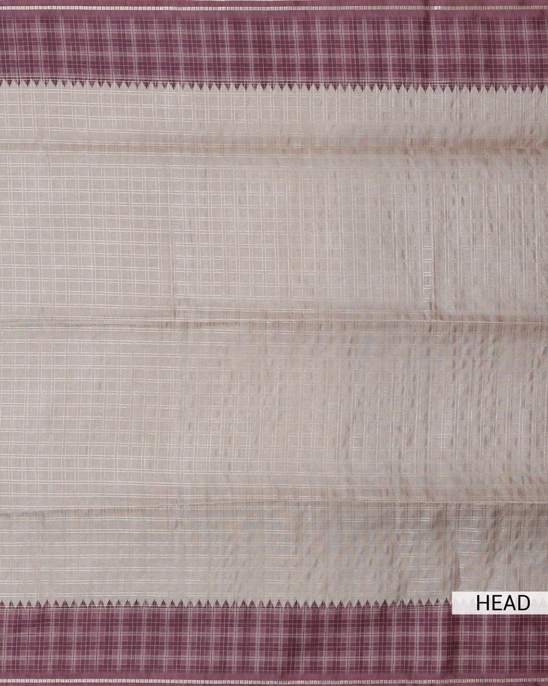 Semi Tussar Saree with Checkered Weave Intricate Contrast Border and Traditional Woven Pallu - Maroon