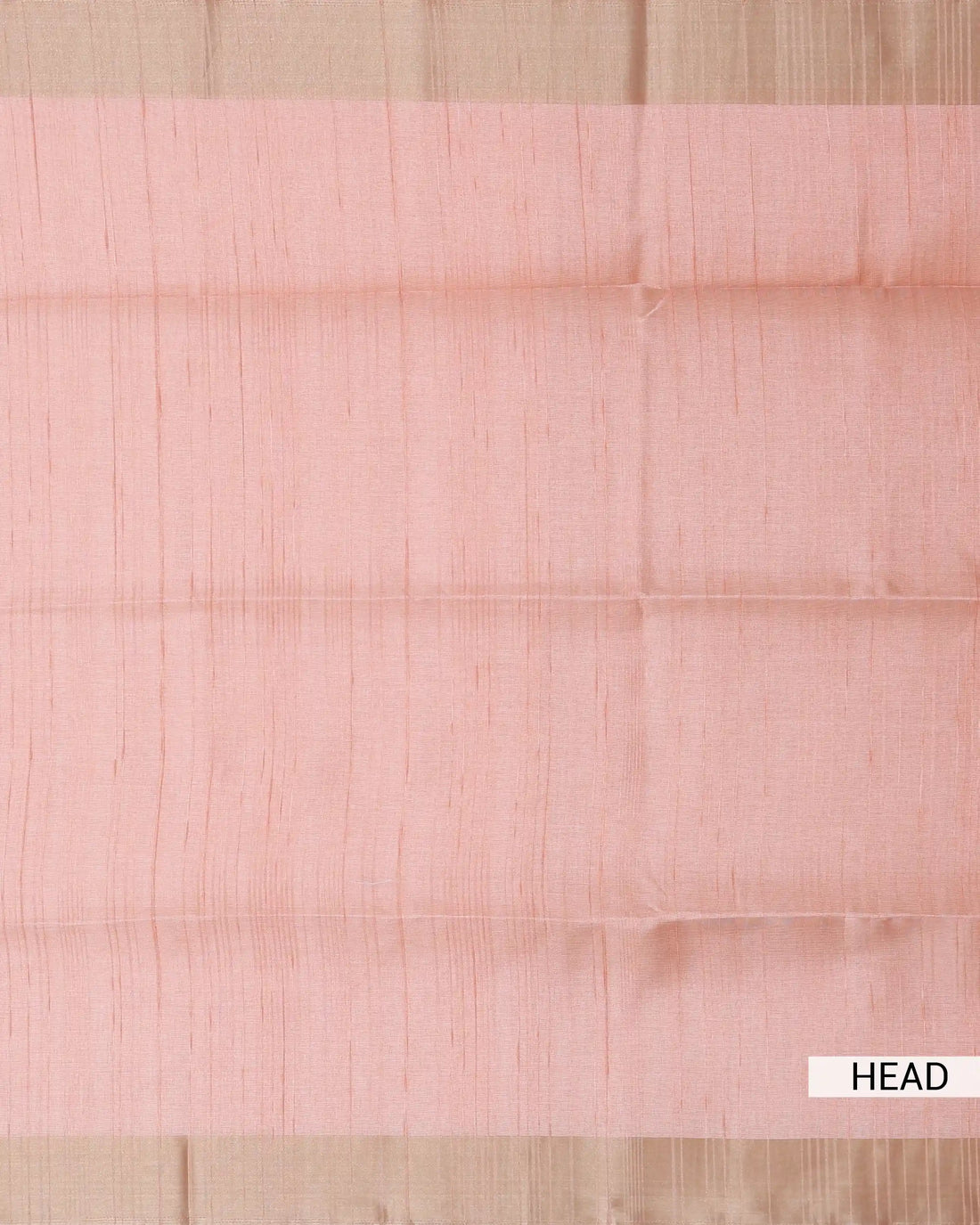 Semi Tussar Saree with Striped Woven Texture and Contrast Border – Peach