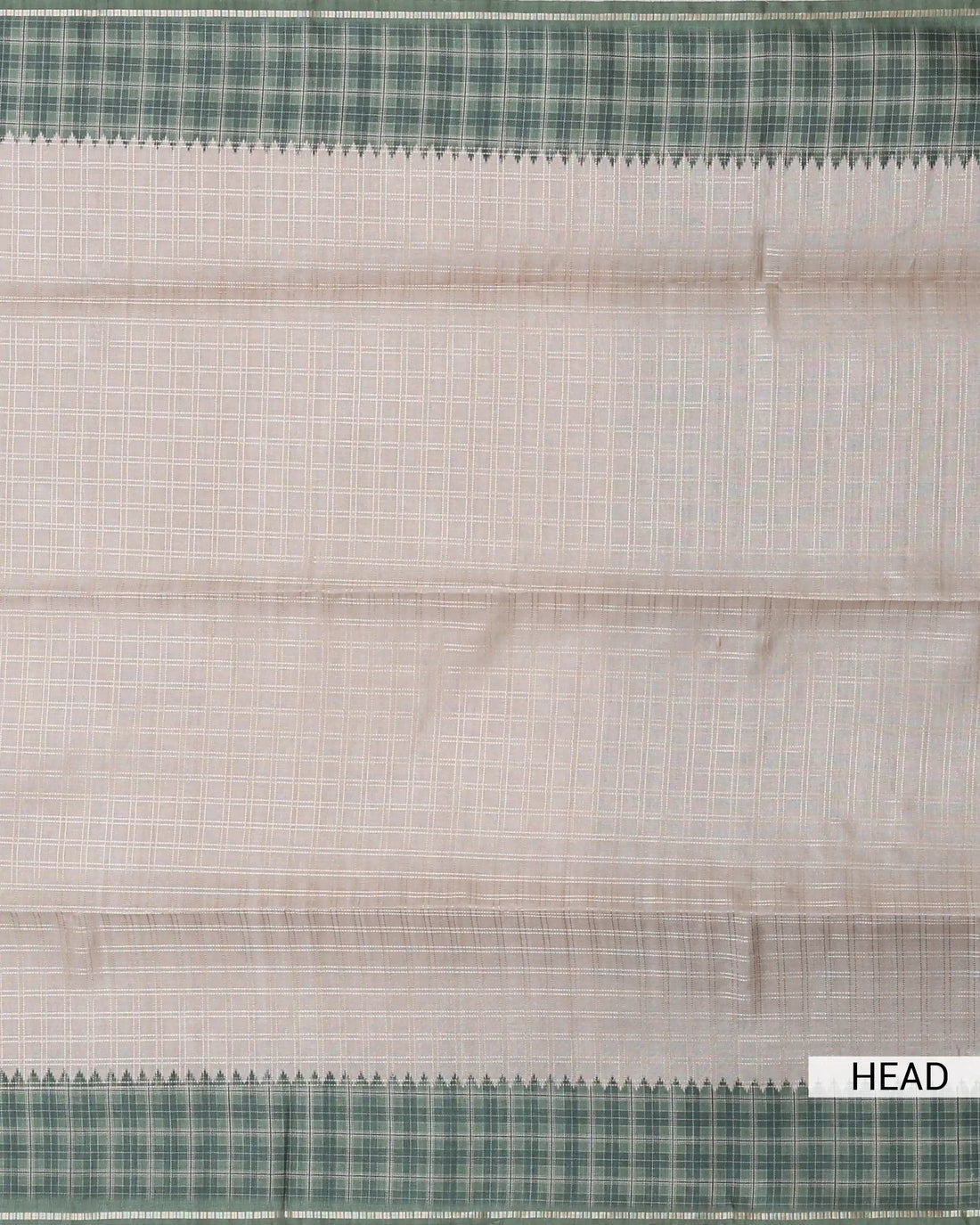 Semi Tussar Saree with Checkered Weave Intricate Contrast Border and Traditional Woven Pallu - Green
