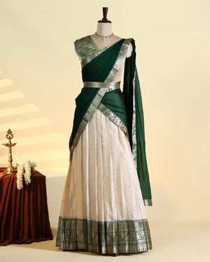 Dark Green & Cream