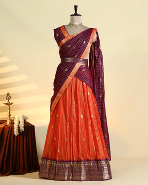  Dark Maroon & Orange