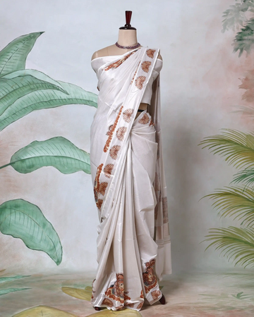 Kerala Kasavu Cotton Saree for Women | Onam Festival Wear, Family Function, Temple Visit | Jeyachandran