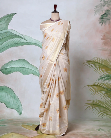 Kerala Kasavu Cotton Saree for Women | Onam Festival Wear, Family Function, Temple Visit | Jeyachandran