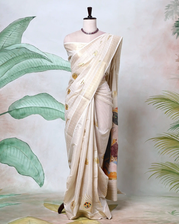 Kerala Kasavu Cotton Saree for Women | Onam Festival Wear, Family Function, Temple Visit | Jeyachandran