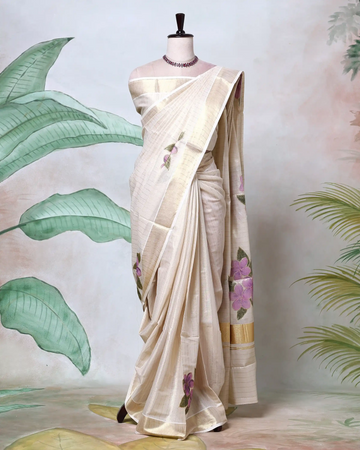 Kerala Kasavu Cotton Saree for Women | Onam Festival Wear, Family Function, Temple Visit | Jeyachandran